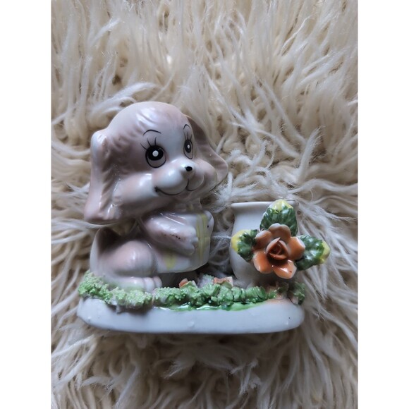Vintage Anthropomorphic Puppy Dog Planter or Matchstick Holder Kitschy Figurine - Picture 8 of 11
